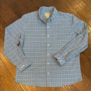 L.L. Bean Men's Blue Plaid Button Down Shirt